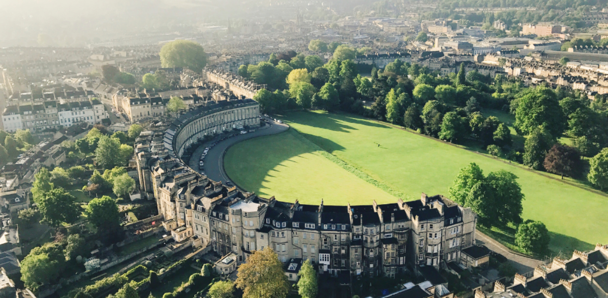 Royal Crescent, Bath, Aerial View